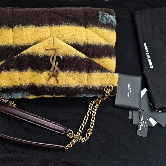 SAINT LAURENT Ysl Small Puffer Bag in Tie Dye  Wool Quilted Small Loulou - Picture 7 of 9